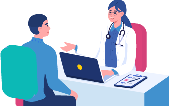 Image of a doctor consulting a patient